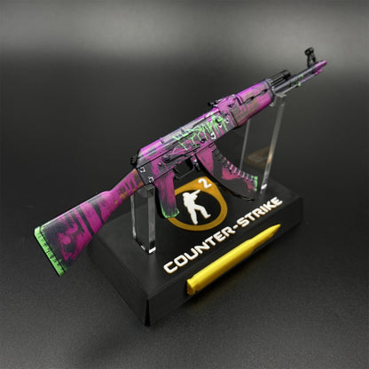 Hot Game CS2 Tiny Gun AK47 Neon Revolution Metal Replica Game Prop Collectible