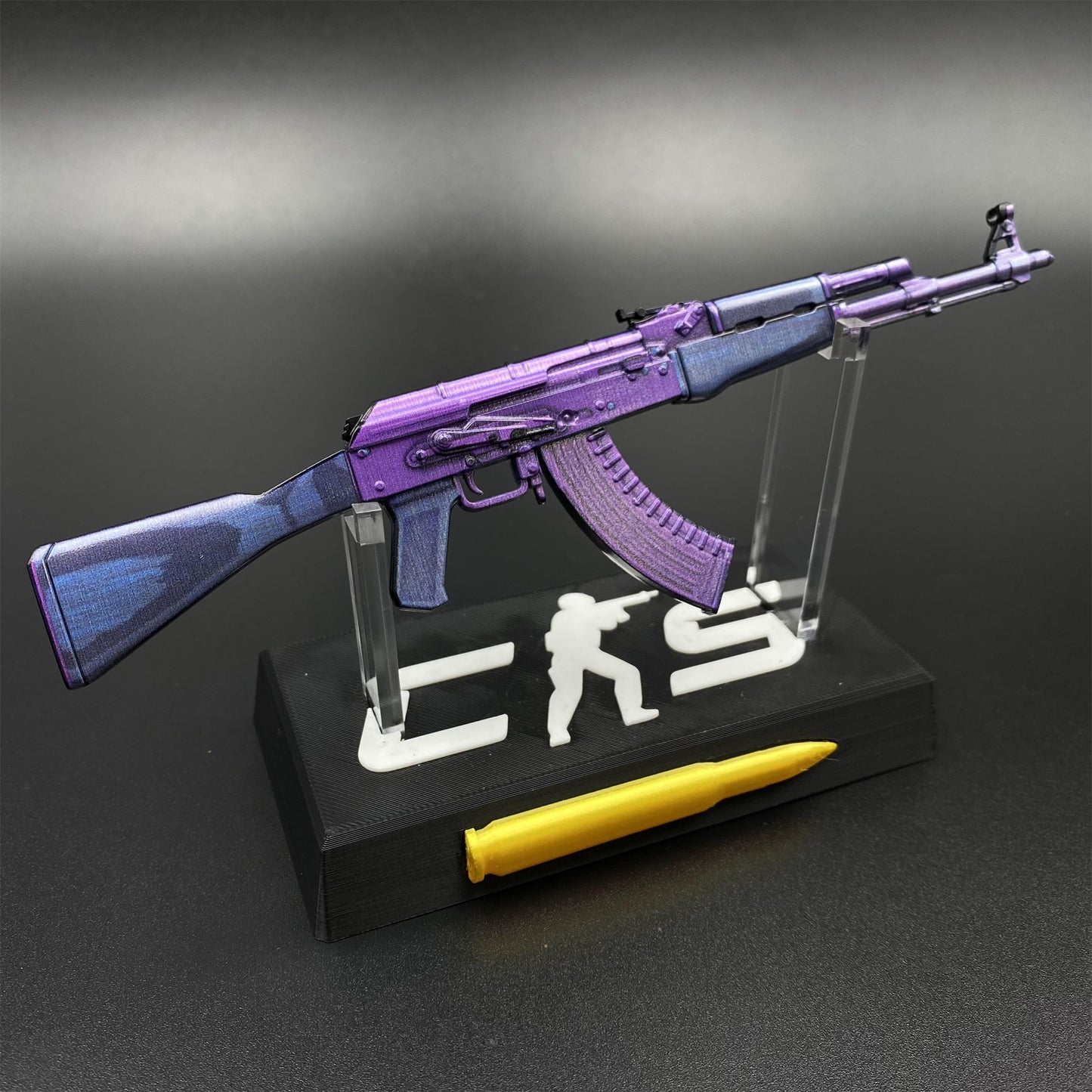Hot Game CS2 Tiny Gun AK47 Midnight Laminate Metal Replica Game Prop Collectible
