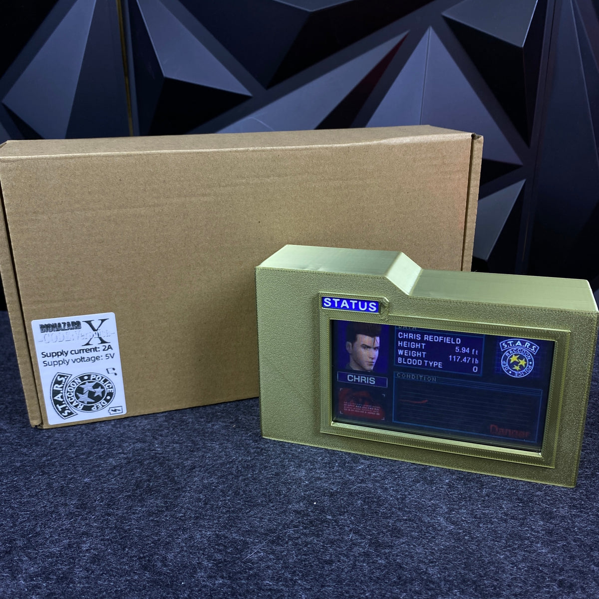 3D Printed Biohazard Code Veronica Inspired Chris Status Panel Replica Prop