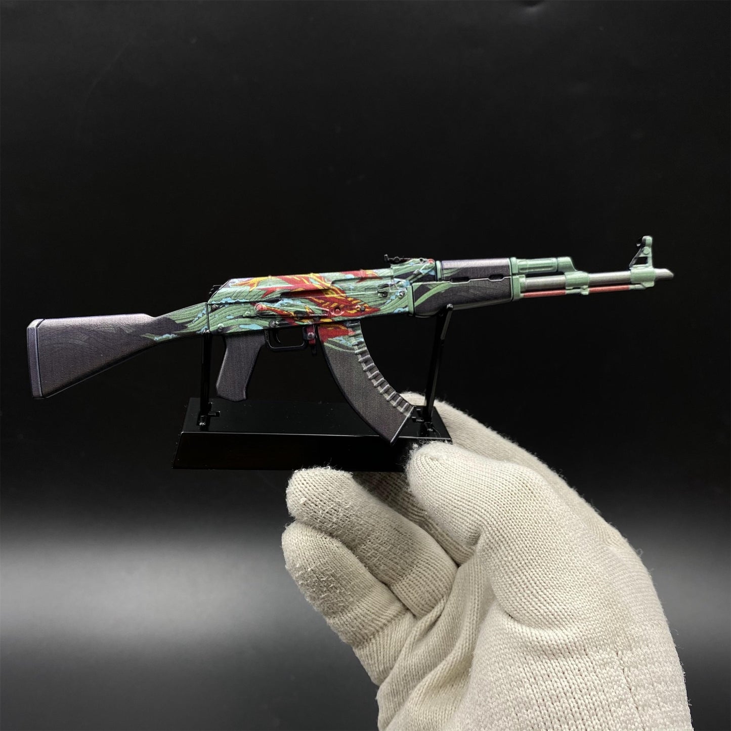 CS2 Game Peripheral - Tiny Gun AK47 Aquamarine Revenge Metal Replica Game Prop Collectible