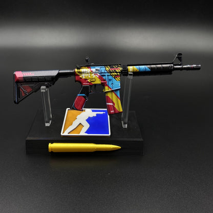 CS Game Skin M4A4 Cyber Mini Metal Game Replica For Collection