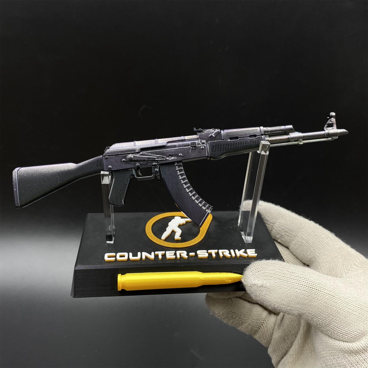 CS2 Game Peripheral - Tiny Gun AK47 Slate Metal Replica Game Prop Collectible
