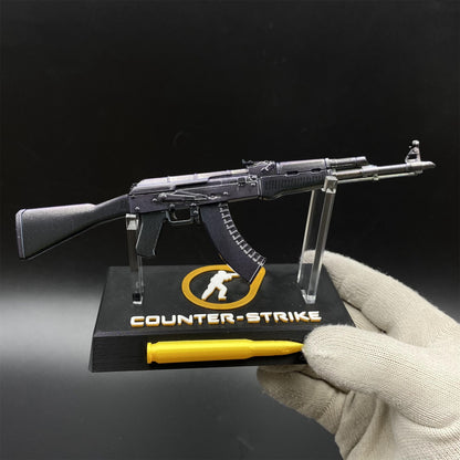 CS2 Game Peripheral - Tiny Gun AK47 Slate Metal Replica Game Prop Collectible