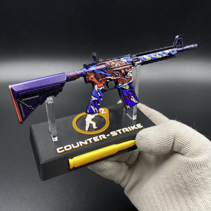 CS Game Skin M4A4 Dragon King Mini Metal Game Replica For Collection