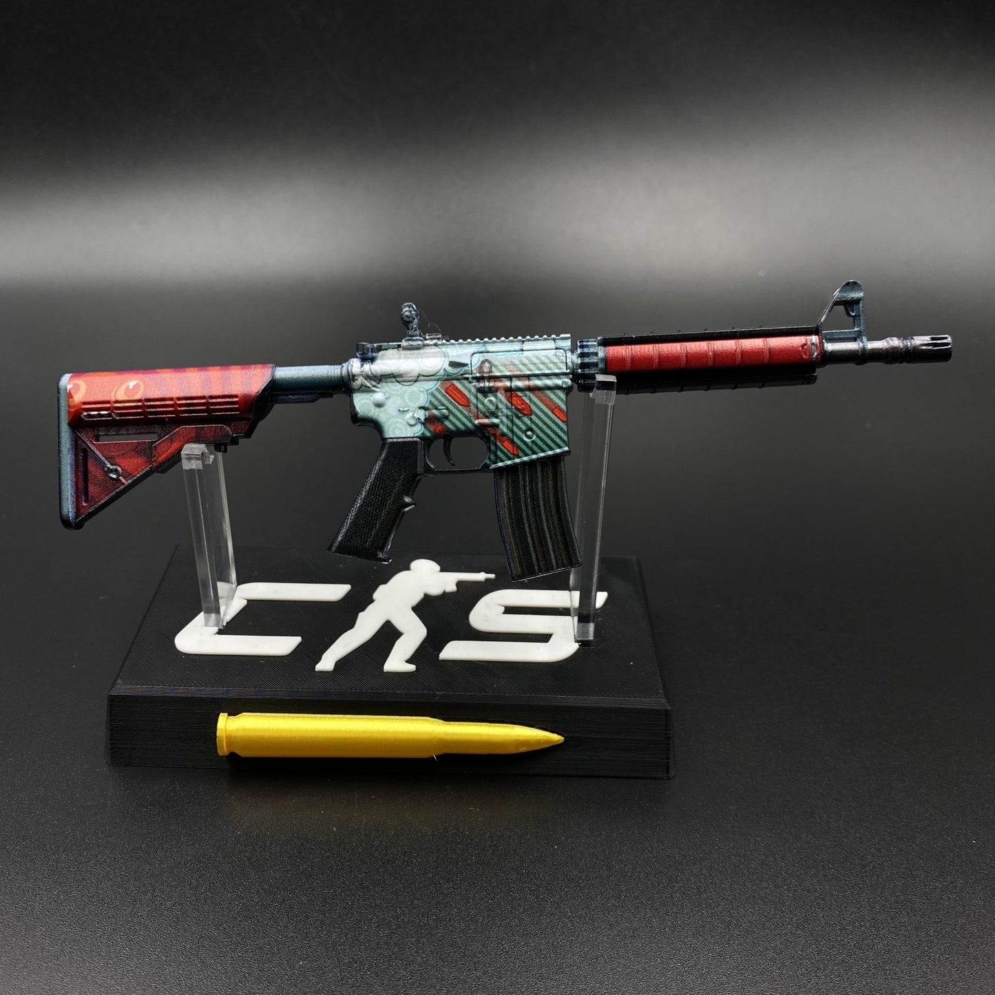 M4A4 Bullet Rain Mini Metal Gun CS2 Game Replica For Collectible