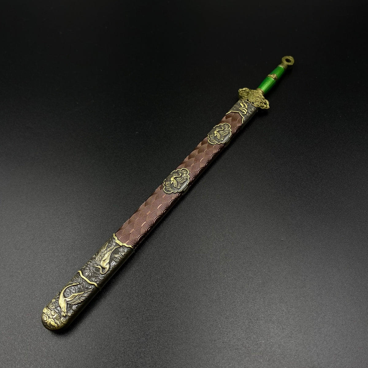 Lu Dongbin Chunyang Sword Mini Replica, Chinese Legend Alloy Collectible Sword Ornament
