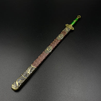 Lu Dongbin Chunyang Sword Mini Replica, Chinese Legend Alloy Collectible Sword Ornament