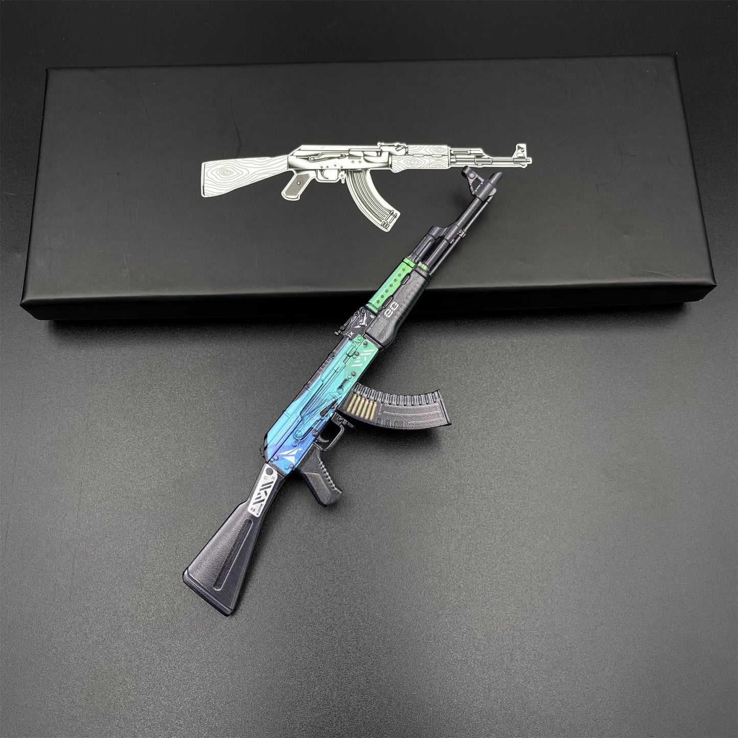 Metal AK47 Ice Coaled Miniature CSGO Fan Art For Collection