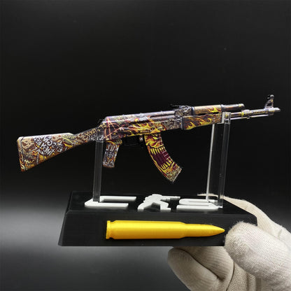 Hot Game CS2 AK47 Searing Rage Skin Mini Metal Replica Game Prop Collectible