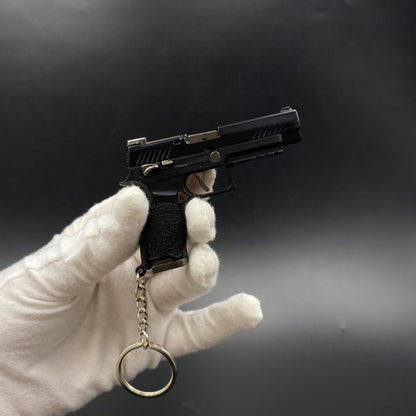SIG M17 Mini Pistol Model Keychain with Storage Tin Box