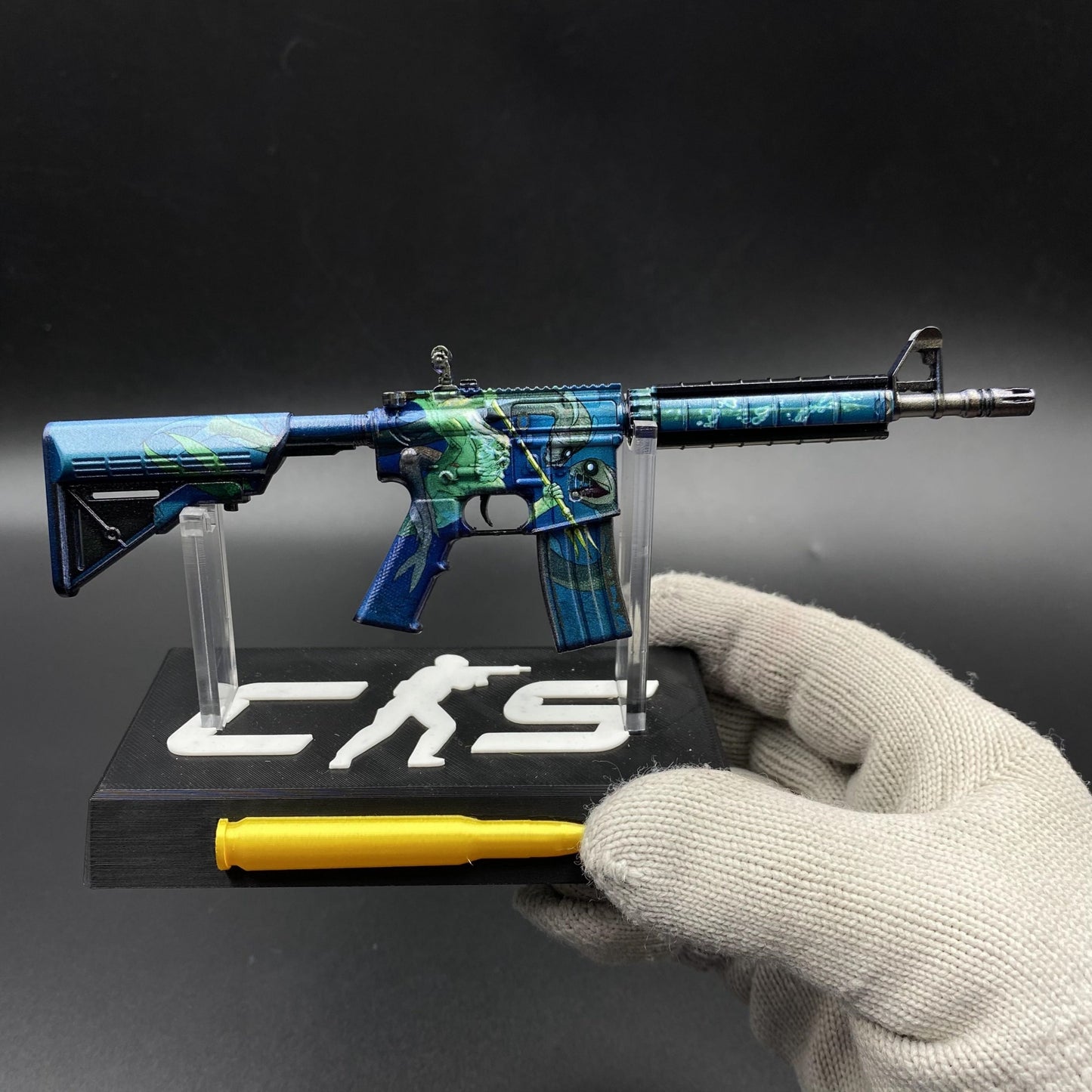 CS Game Skin M4A4 Poseidon Mini Metal Game Replica For Collection