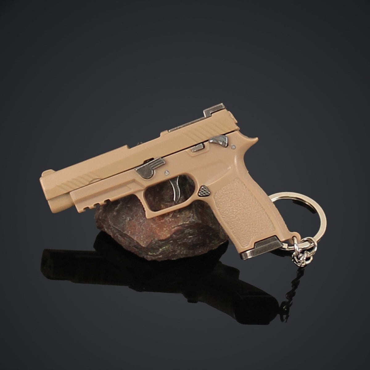SIG M17 Mini Pistol Model Keychain with Storage Tin Box