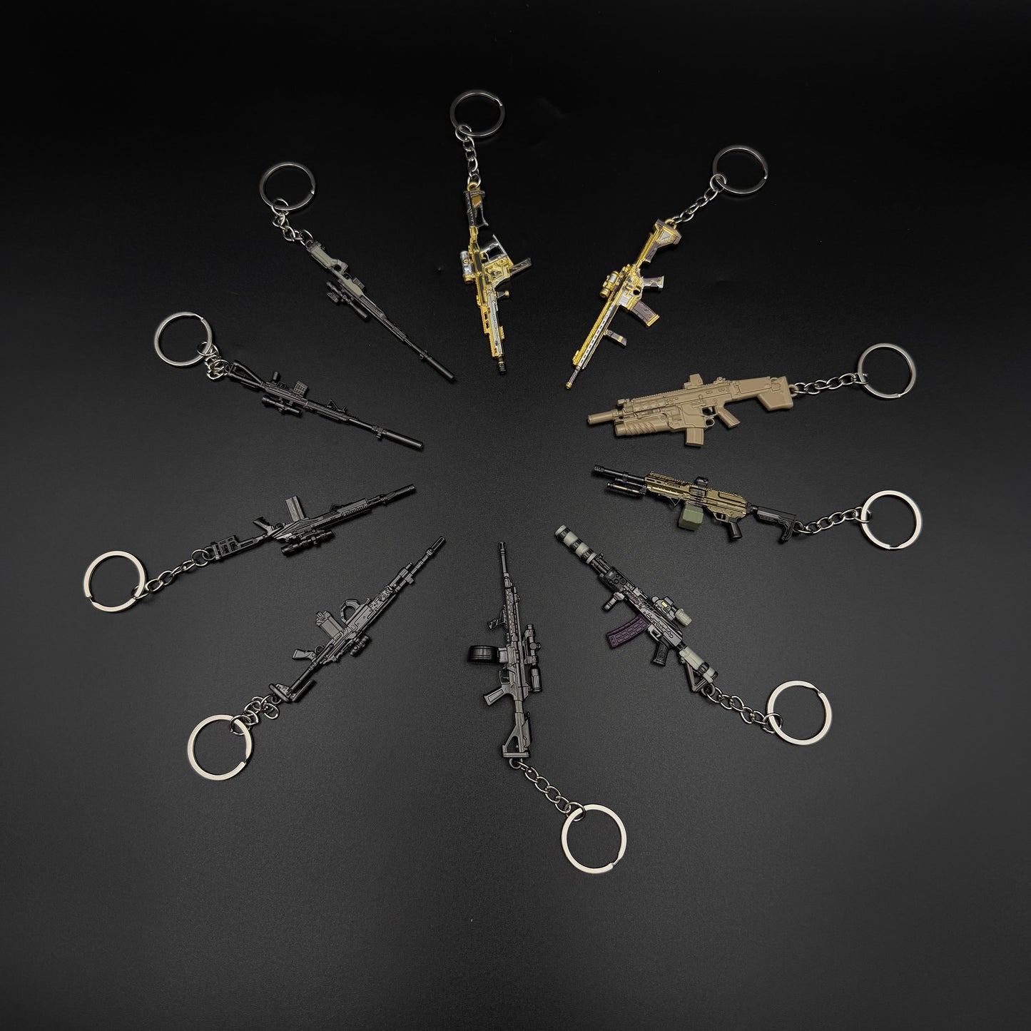 Mini Metal Gun Props Keychain - Gaming Weapon Backpack Pendant