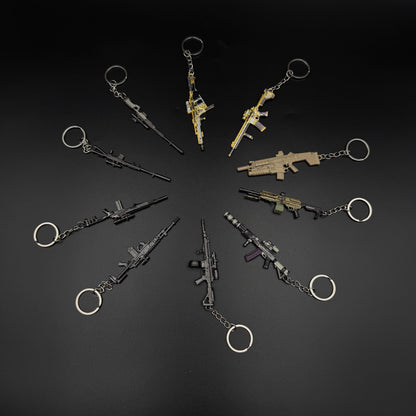 Mini Metal Gun Props Keychain - Gaming Weapon Backpack Pendant