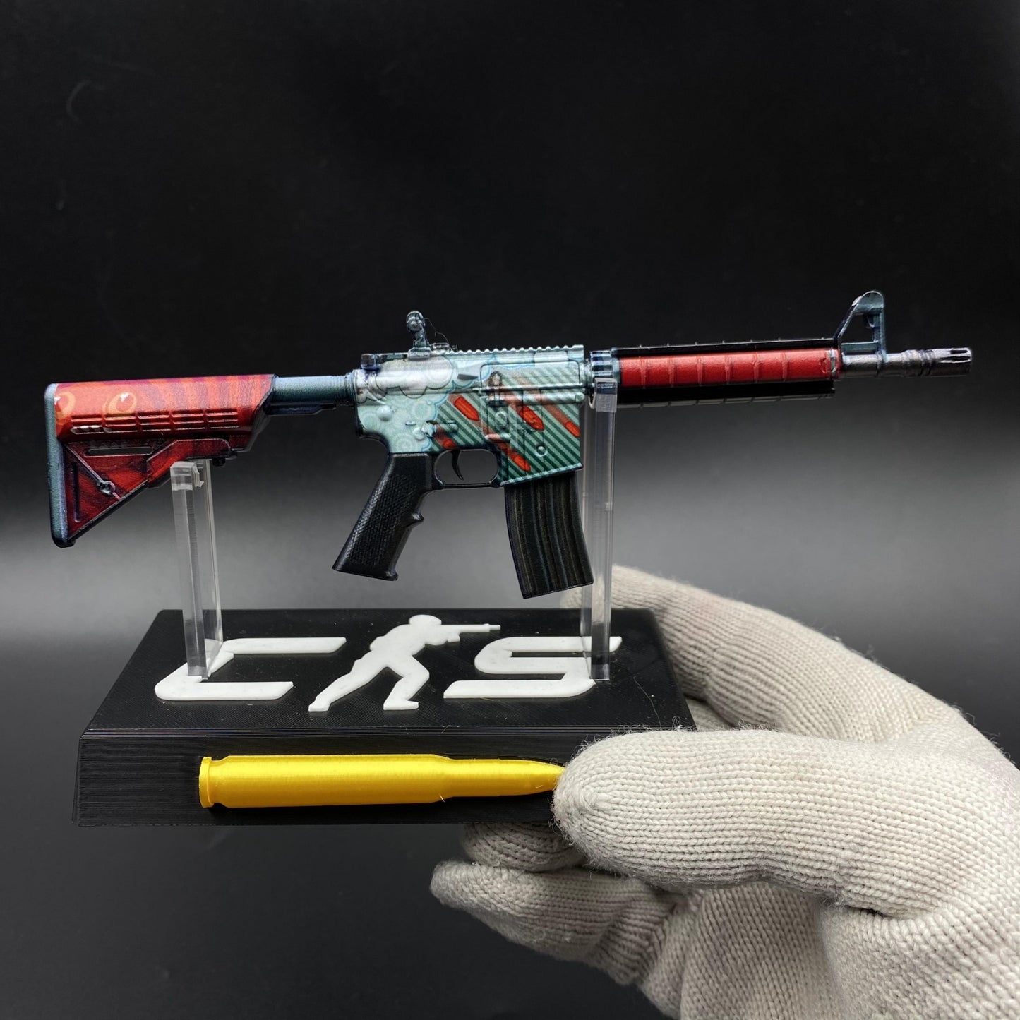 M4A4 Bullet Rain Mini Metal Gun CS2 Game Replica For Collectible