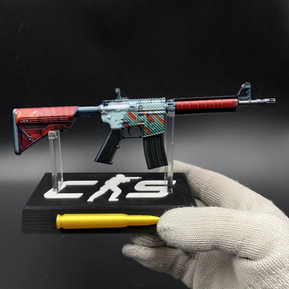 M4A4 Bullet Rain Mini Metal Gun CS2 Game Replica For Collectible