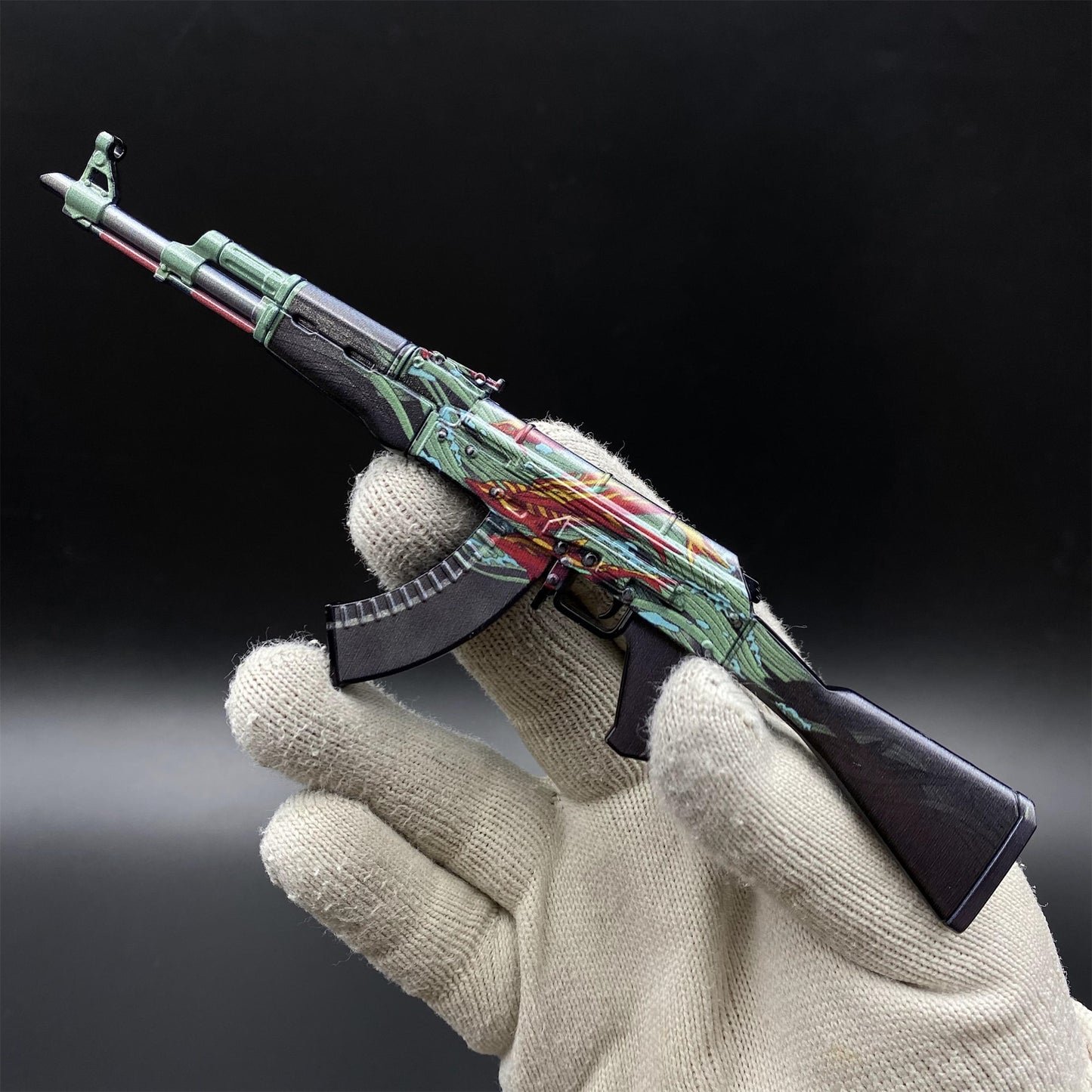 CS2 Game Peripheral - Tiny Gun AK47 Aquamarine Revenge Metal Replica Game Prop Collectible