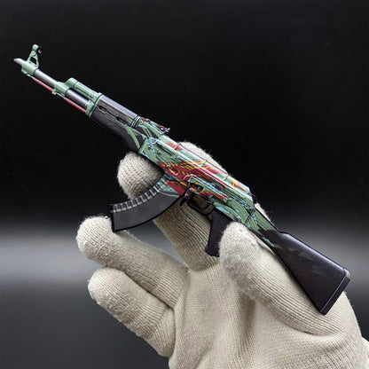 CS2 Game Peripheral - Tiny Gun AK47 Aquamarine Revenge Metal Replica Game Prop Collectible