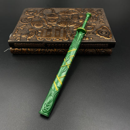 Green Bamboo Bee Cloud Sword from Mortal's Legend of Immortality Mini Metal Sword Collectible