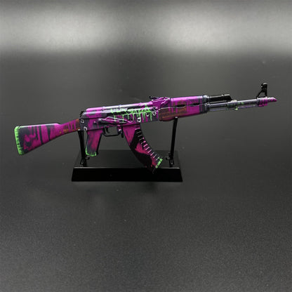 Hot Game CS2 Tiny Gun AK47 Neon Revolution Metal Replica Game Prop Collectible