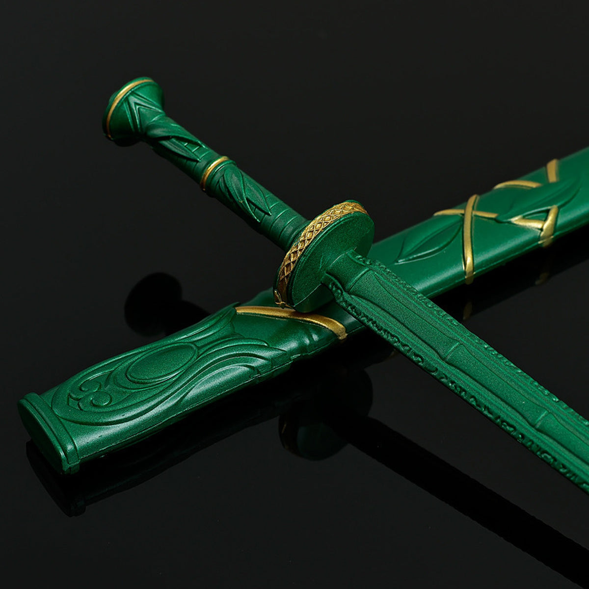 Green Bamboo Bee Cloud Sword from Mortal's Legend of Immortality Mini Metal Sword Collectible