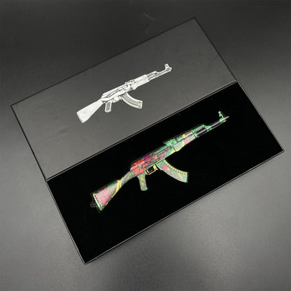 Hot Game CS2 Wild Lotus Skin AK-47 Miniature Tiny Gun Metal Replica Game Prop Collectible