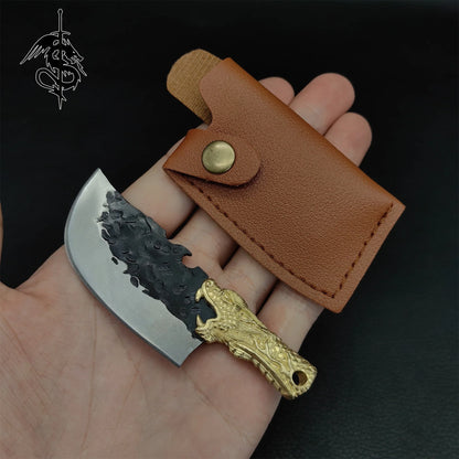 Brass Handle Mini EDC Knife 2 In 1 Pack