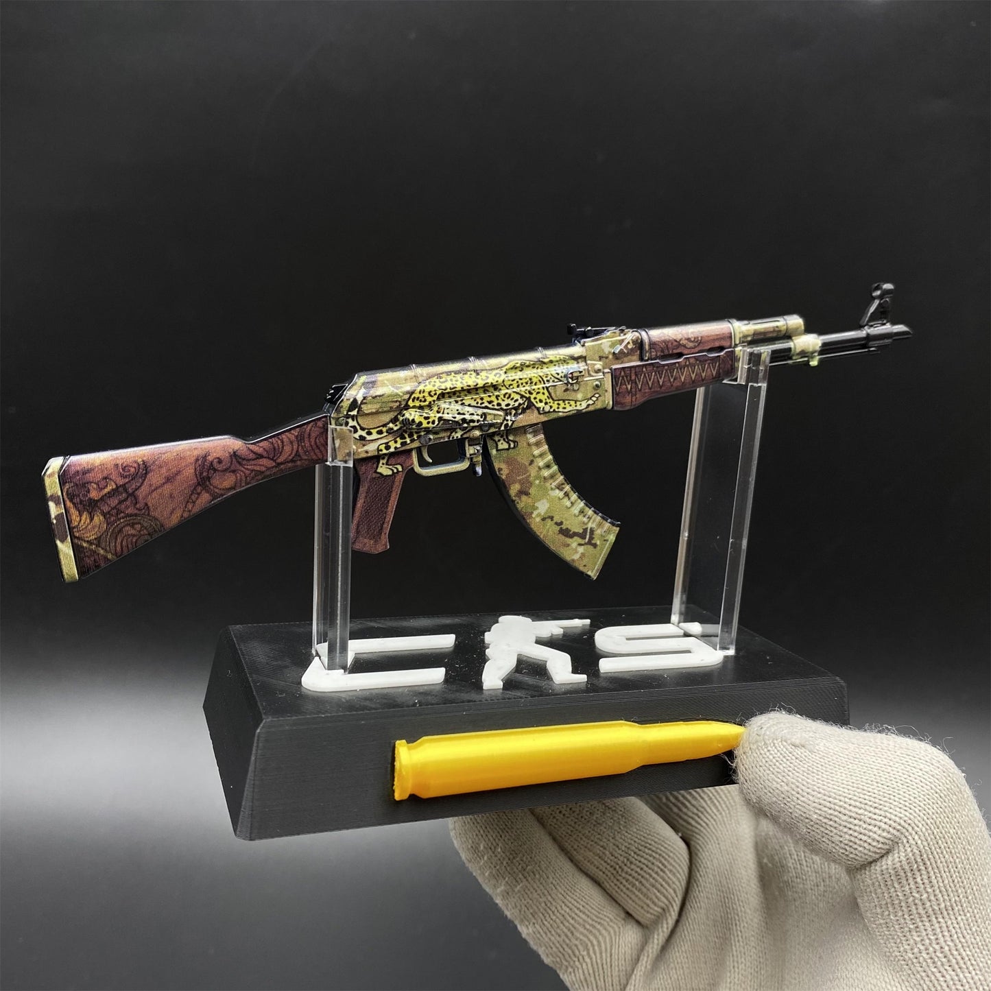CS2 Game Peripheral - Tiny Gun AK47 Panthera Onca Metal Replica Game Prop Collectible