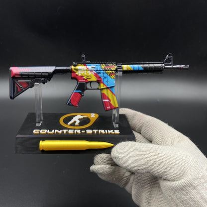 CS Game Skin M4A4 Cyber Mini Metal Game Replica For Collection