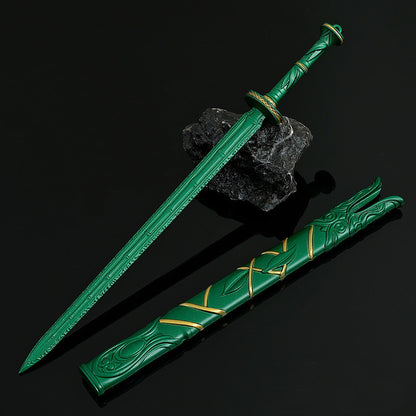 Green Bamboo Bee Cloud Sword from Mortal's Legend of Immortality Mini Metal Sword Collectible