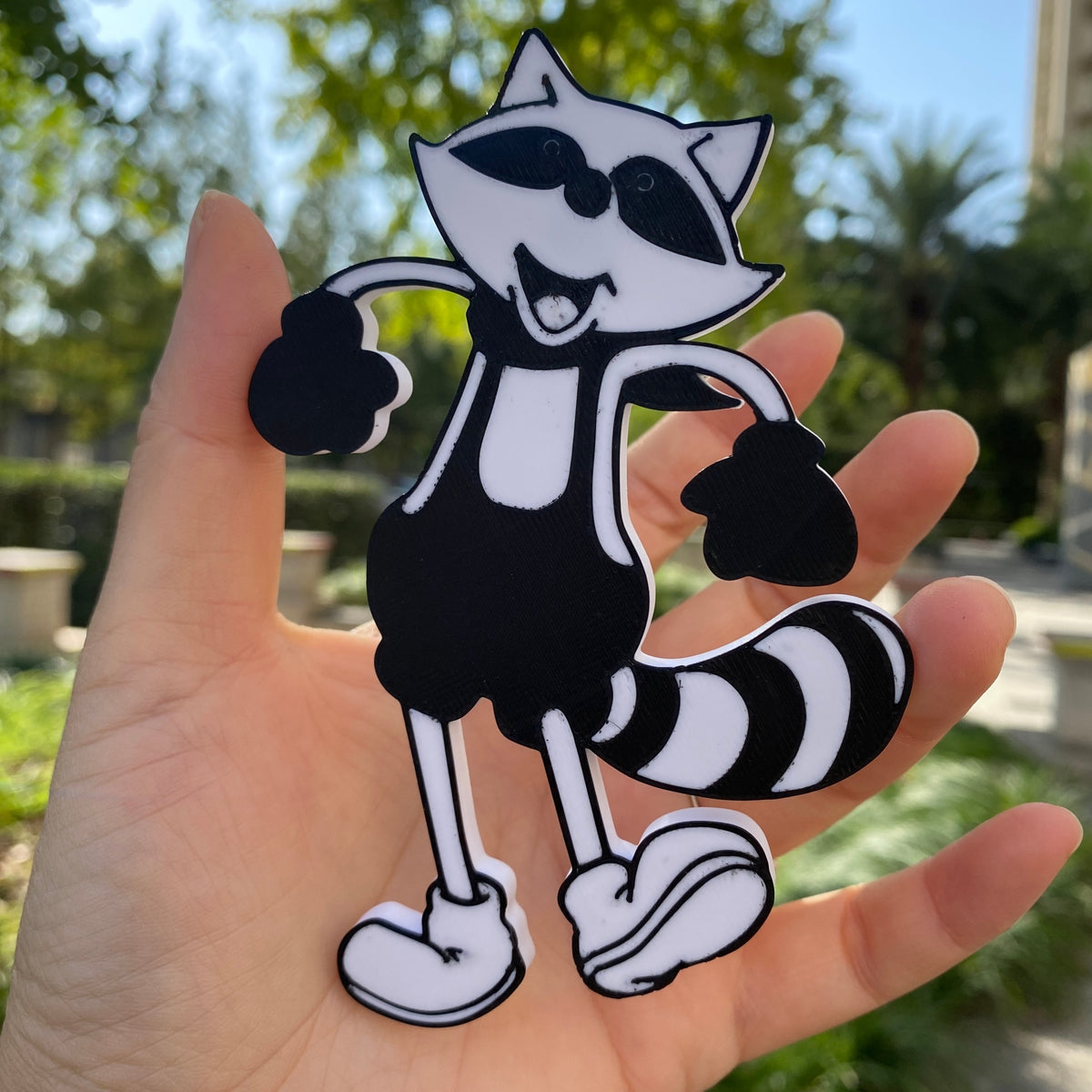 Cartoon Mr. Raccoon Fridge Magnet, Fan-Made Refrigerator Decoration Magnet for Game Collectors