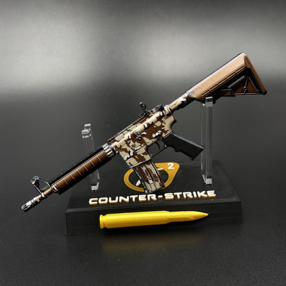 CS Game Skin M4A4 Desert Storm Mini Metal Game Replica For Collection
