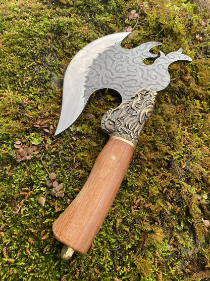 Hand-Forged Dragon Head Axe Battle Axe