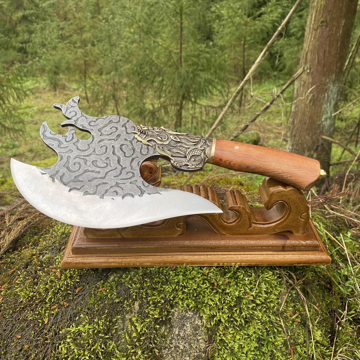 Hand-Forged Dragon Head Axe Battle Axe