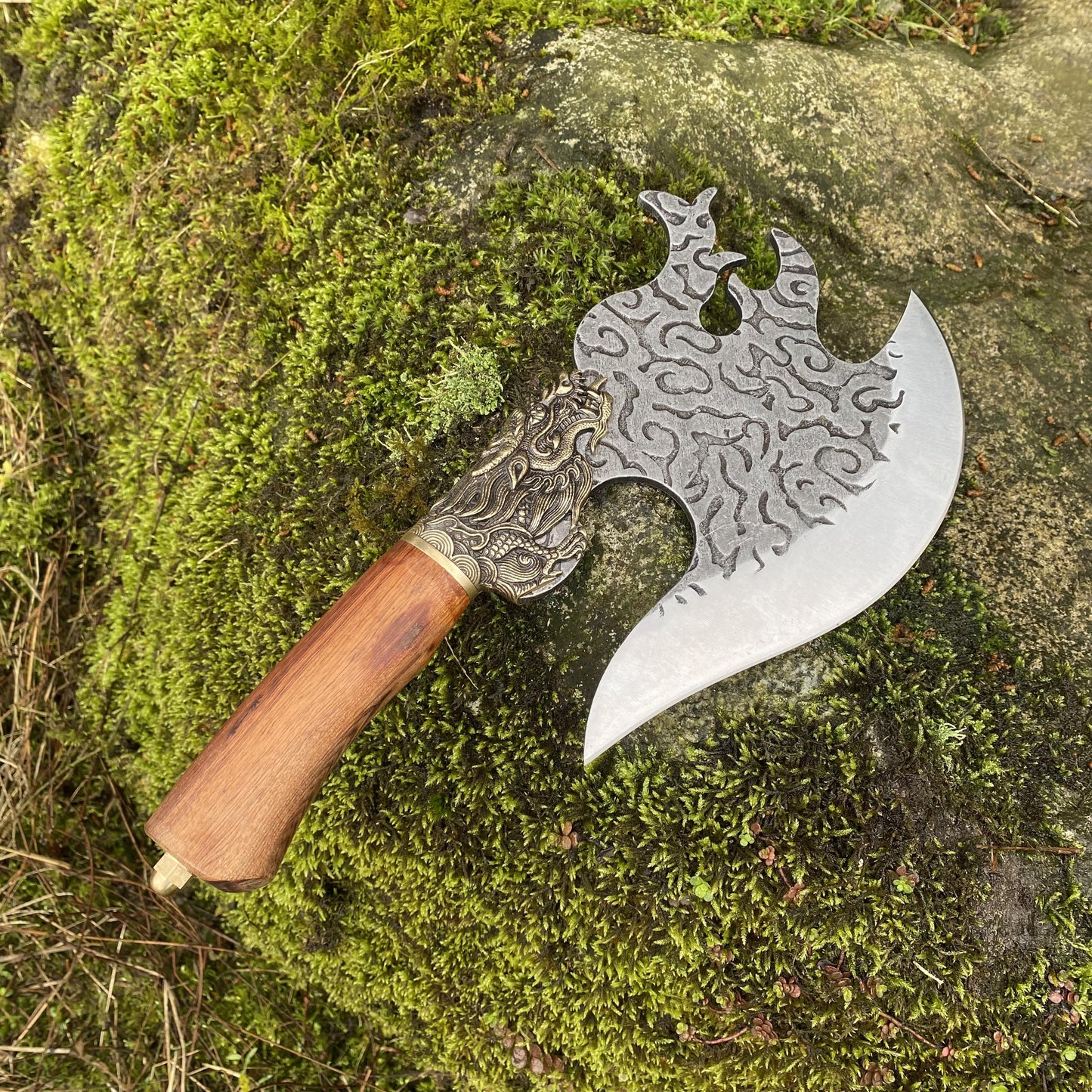 Hand-Forged Dragon Head Axe Battle Axe