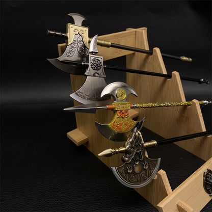Ancient Long Handle Axe Metal Miniature