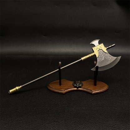 Ancient Long Handle Axe Metal Miniature