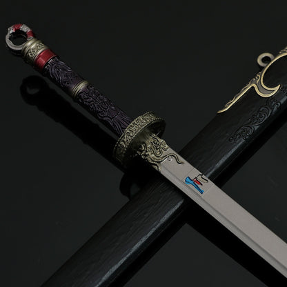 Cang Yu Tu Meng Chuan Demon Slayer Sword Alloy Replica Chinese Fantasy Anime Weapon Replica with Scabbard Non-sharp Desktop Collectible Ornament Gift