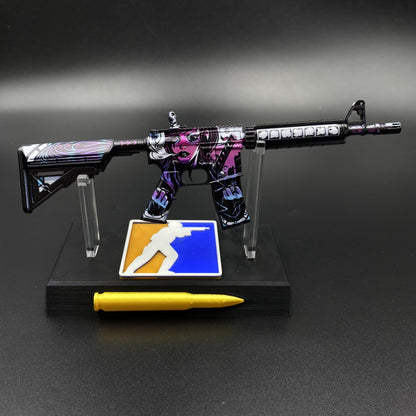 CS Game Skin M4A4 Neo‑Noir Mini Metal Game Replica For Collection