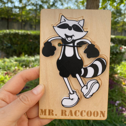 Cartoon Mr. Raccoon Fridge Magnet, Fan-Made Refrigerator Decoration Magnet for Game Collectors