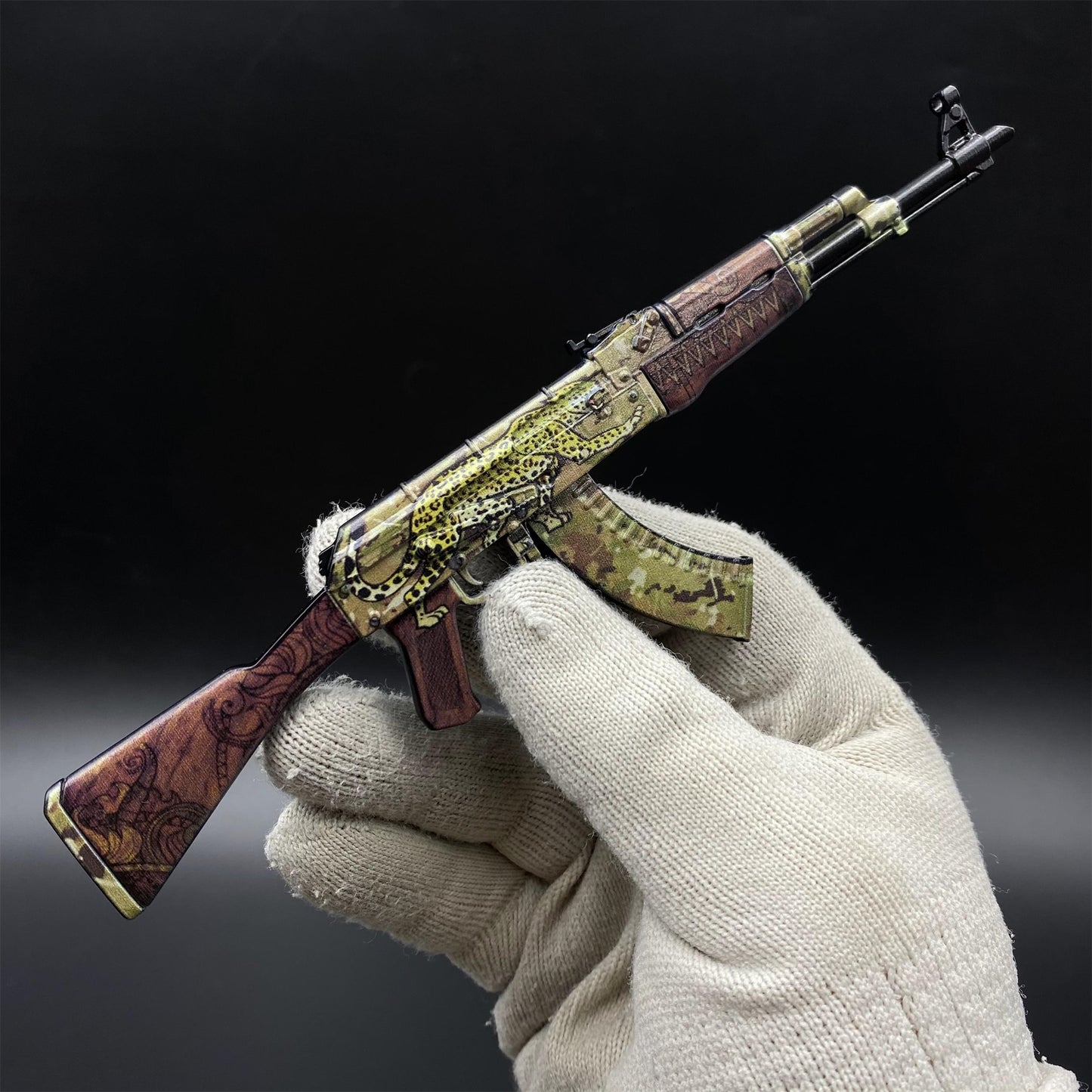 CS2 Game Peripheral - Tiny Gun AK47 Panthera Onca Metal Replica Game Prop Collectible