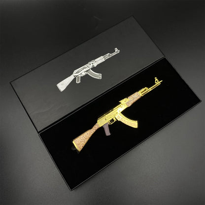Tiny AK-47 Gold Arabesque Miniature Metal Collectible For Display