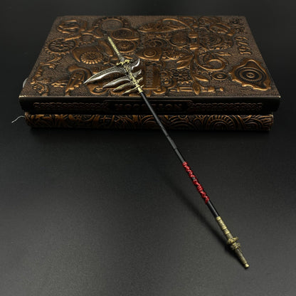 Yingshanhong Halberd Metal Replica Cang Yuan Tu Xianxia Weapon Prop Desktop Ornament