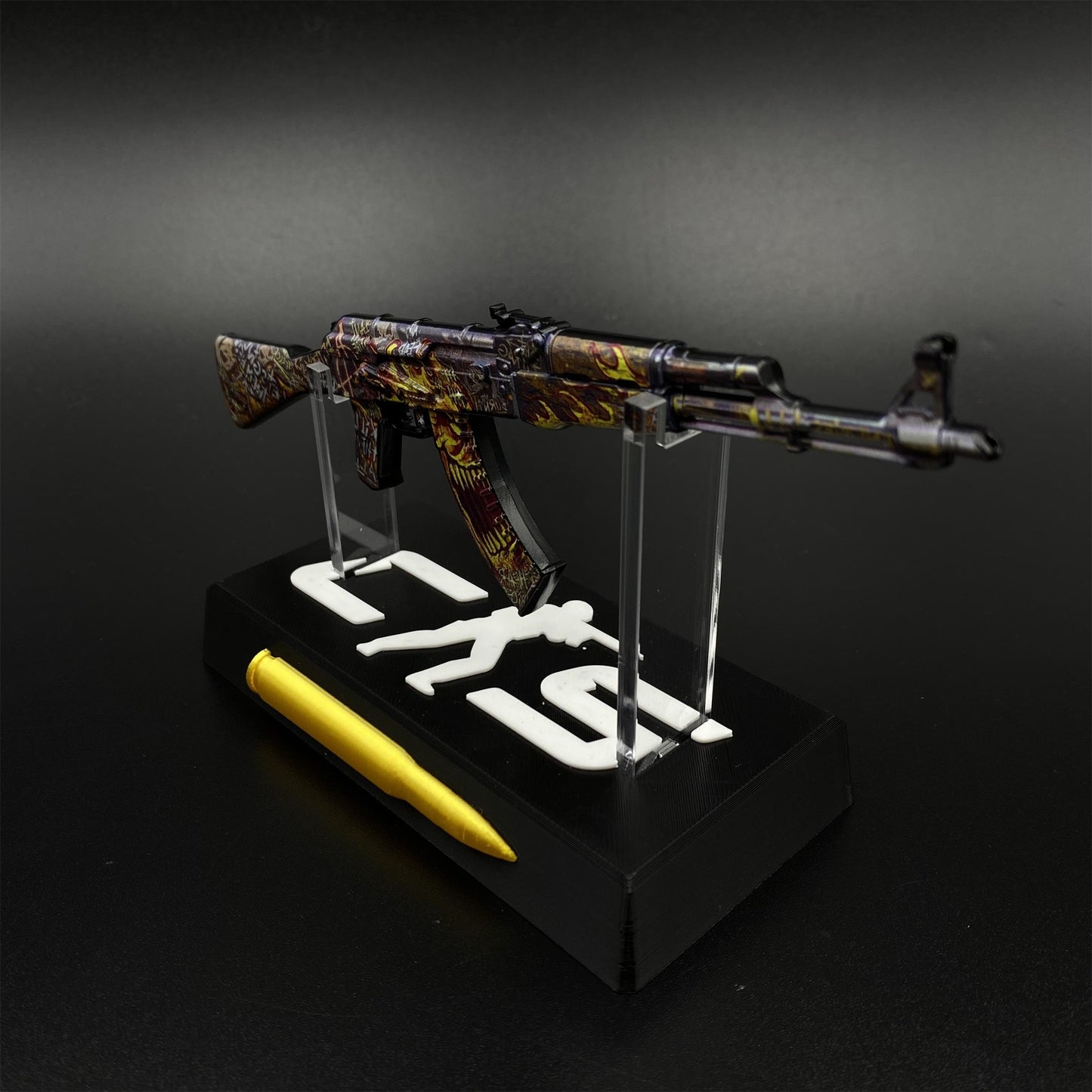 Hot Game CS2 AK47 Searing Rage Skin Mini Metal Replica Game Prop Collectible