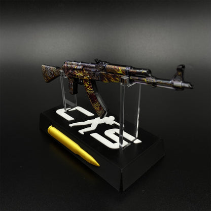 Hot Game CS2 AK47 Searing Rage Skin Mini Metal Replica Game Prop Collectible