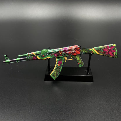 Hot Game CS2 Wild Lotus Skin AK-47 Miniature Tiny Gun Metal Replica Game Prop Collectible