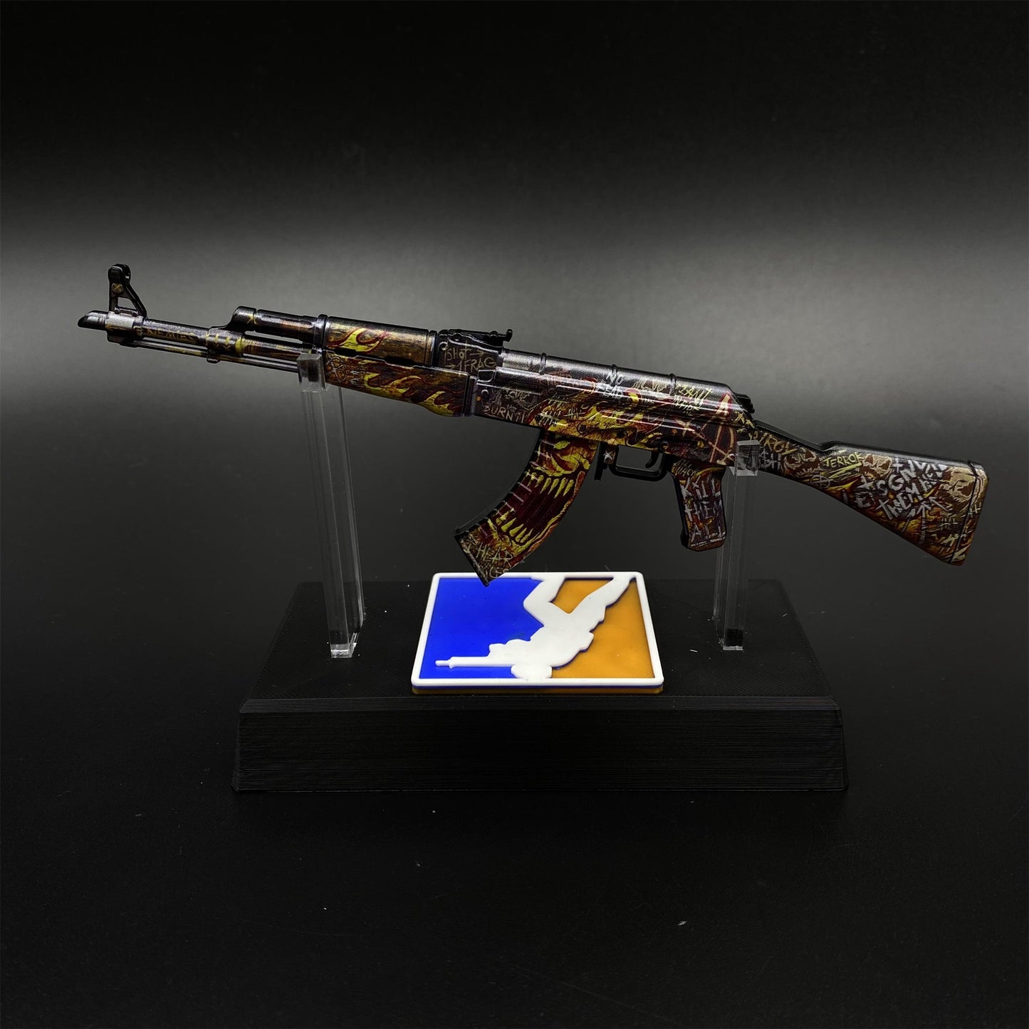 Hot Game CS2 AK47 Searing Rage Skin Mini Metal Replica Game Prop Collectible