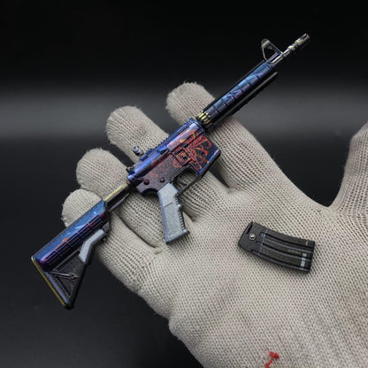 CS Game Skin M4A4 Red Blossom Mini Metal Game Replica For Collection