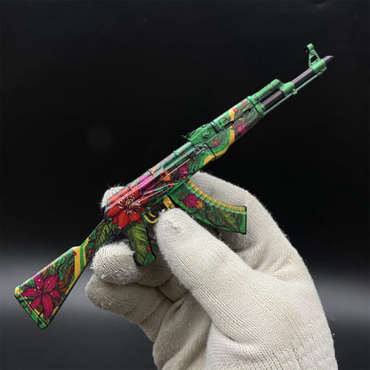 Hot Game CS2 Wild Lotus Skin AK-47 Miniature Tiny Gun Metal Replica Game Prop Collectible