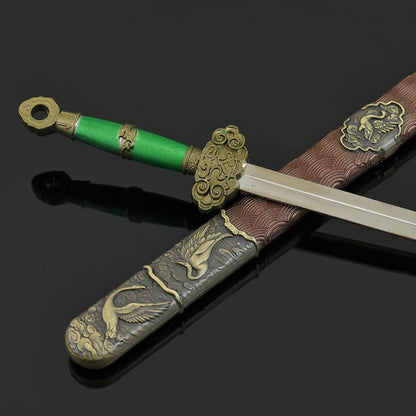 Lu Dongbin Chunyang Sword Mini Replica, Chinese Legend Alloy Collectible Sword Ornament